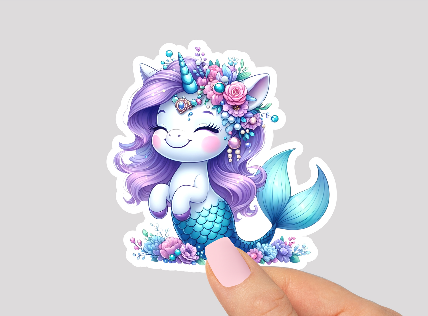 Mermaid Unicorn Vinyl Die Cut Sticker