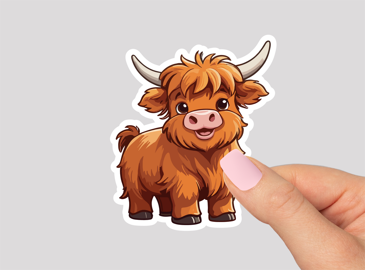 Cute Highland Cow Vinyl Die Cut Sticker