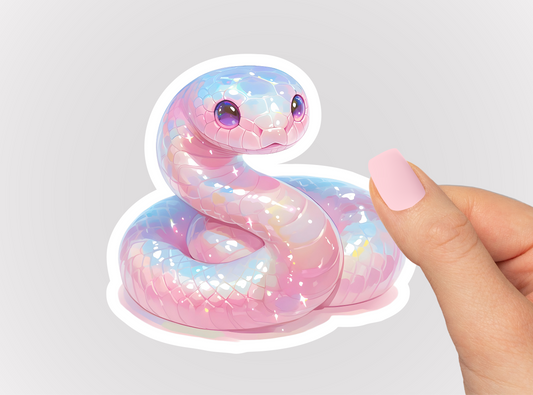 Pink Pastel Snake Vinyl Die Cut Sticker