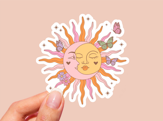 Moon Sun Celestial Vinyl Die Cut Sticker