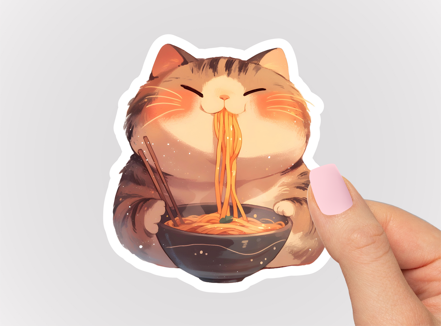 Noodles Cat Vinyl Die Cut Sticker