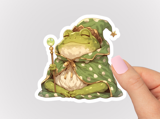 Wizard Frog Vinyl Die Cut Sticker