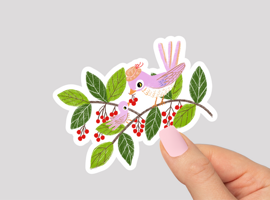 Cute Birds Vinyl Die Cut Sticker