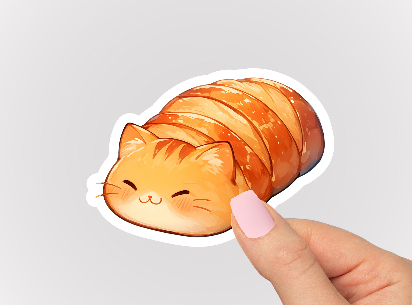 Bread Loaf Cat Vinyl Die Cut Sticker