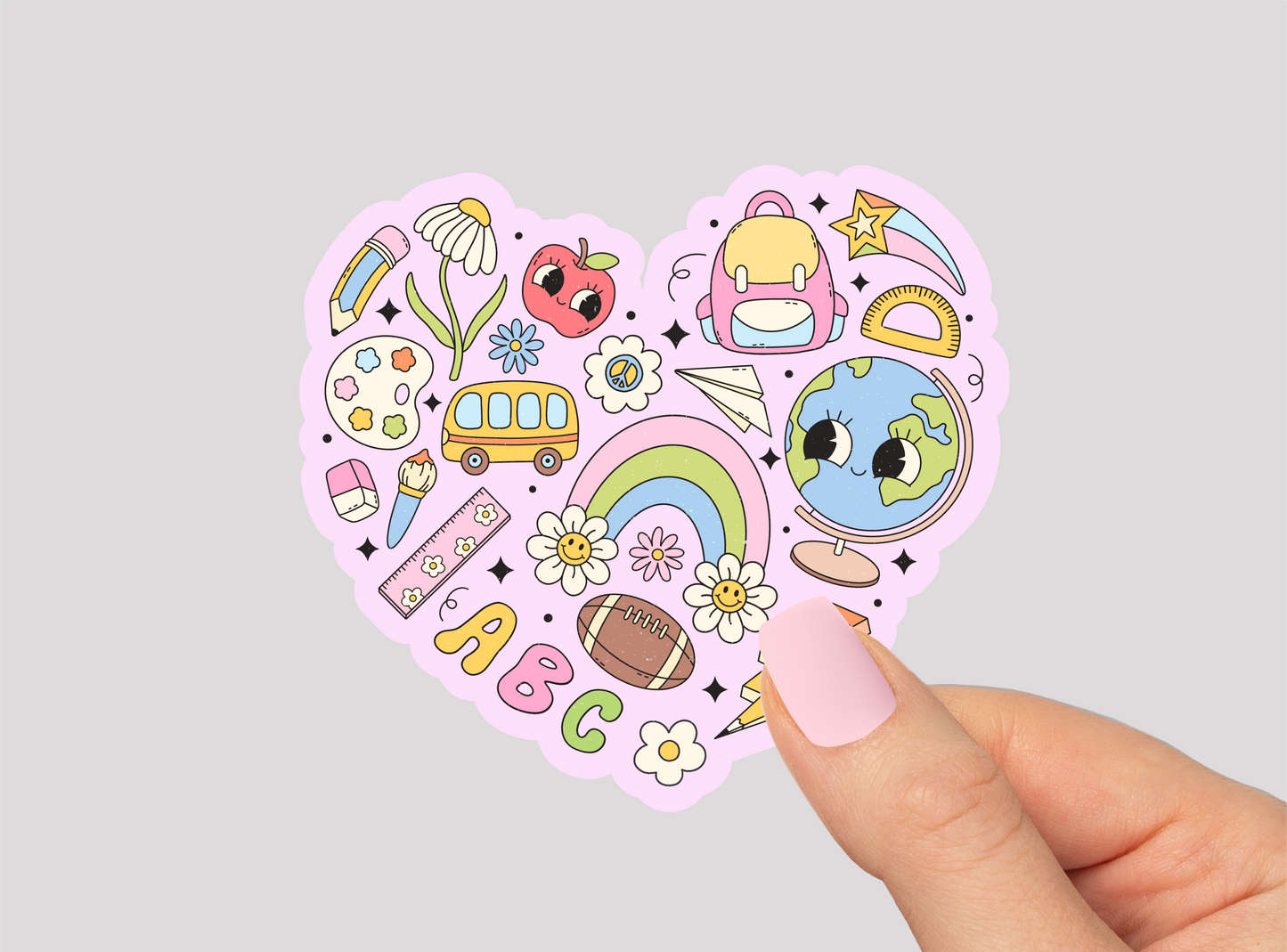 School Heart Vinyl Die Cut Sticker