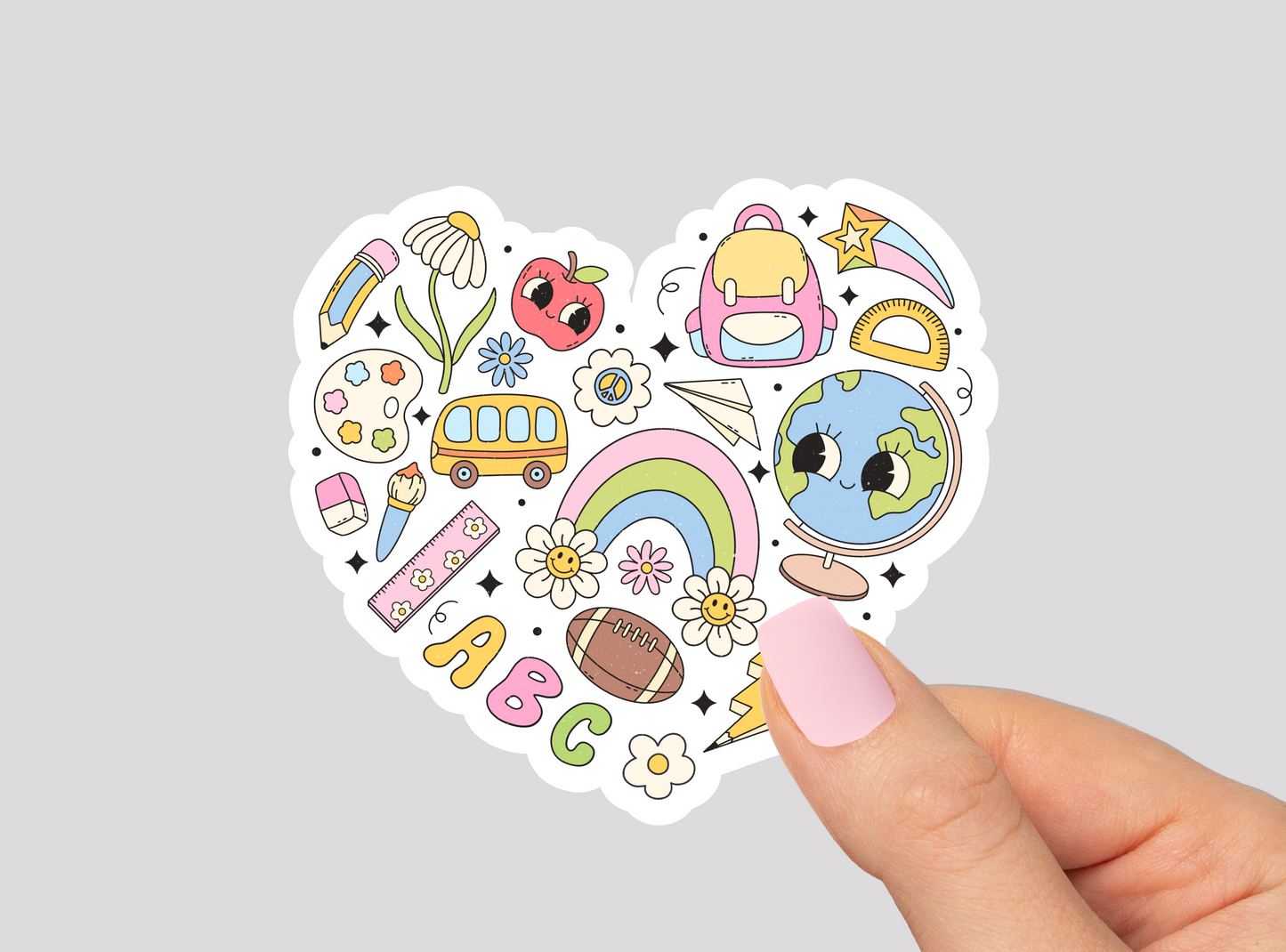 School Heart Vinyl Die Cut Sticker