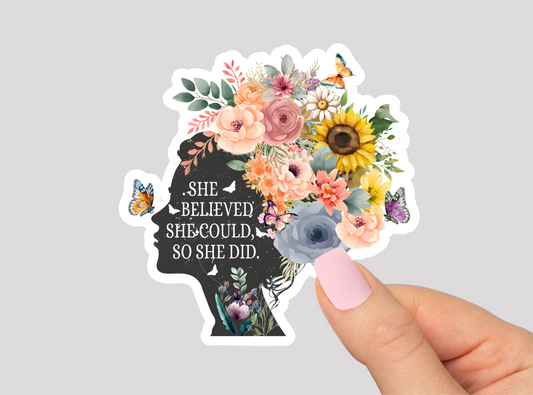 Floral Vinyl Die Cut Sticker