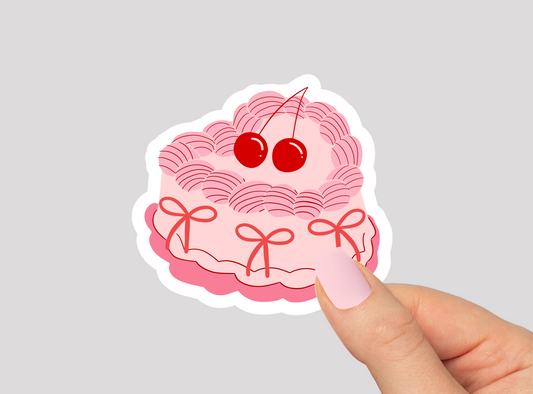 Vintage Cake Vinyl Die Cut Sticker