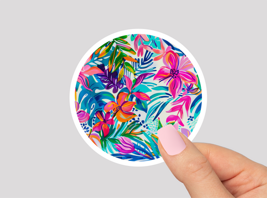 Tropical Pattern Vinyl Die Cut Sticker