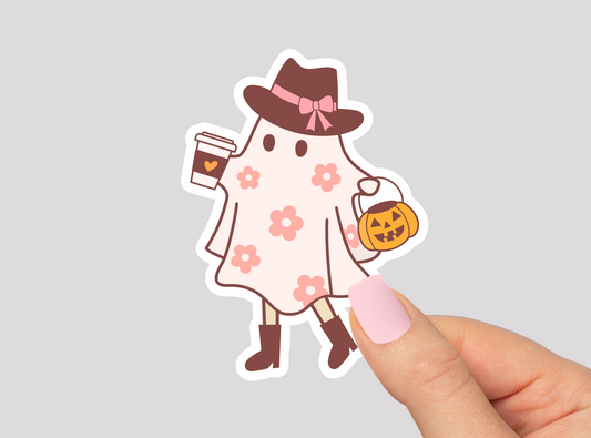 Cute Ghost Vinyl Die Cut Sticker