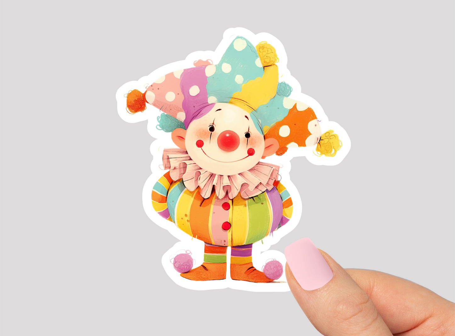 Cute Clown Vinyl Die Cut Sticker