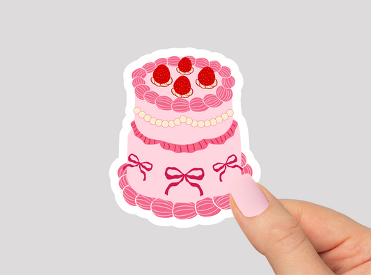 Vintage Cake Vinyl Die Cut Sticker