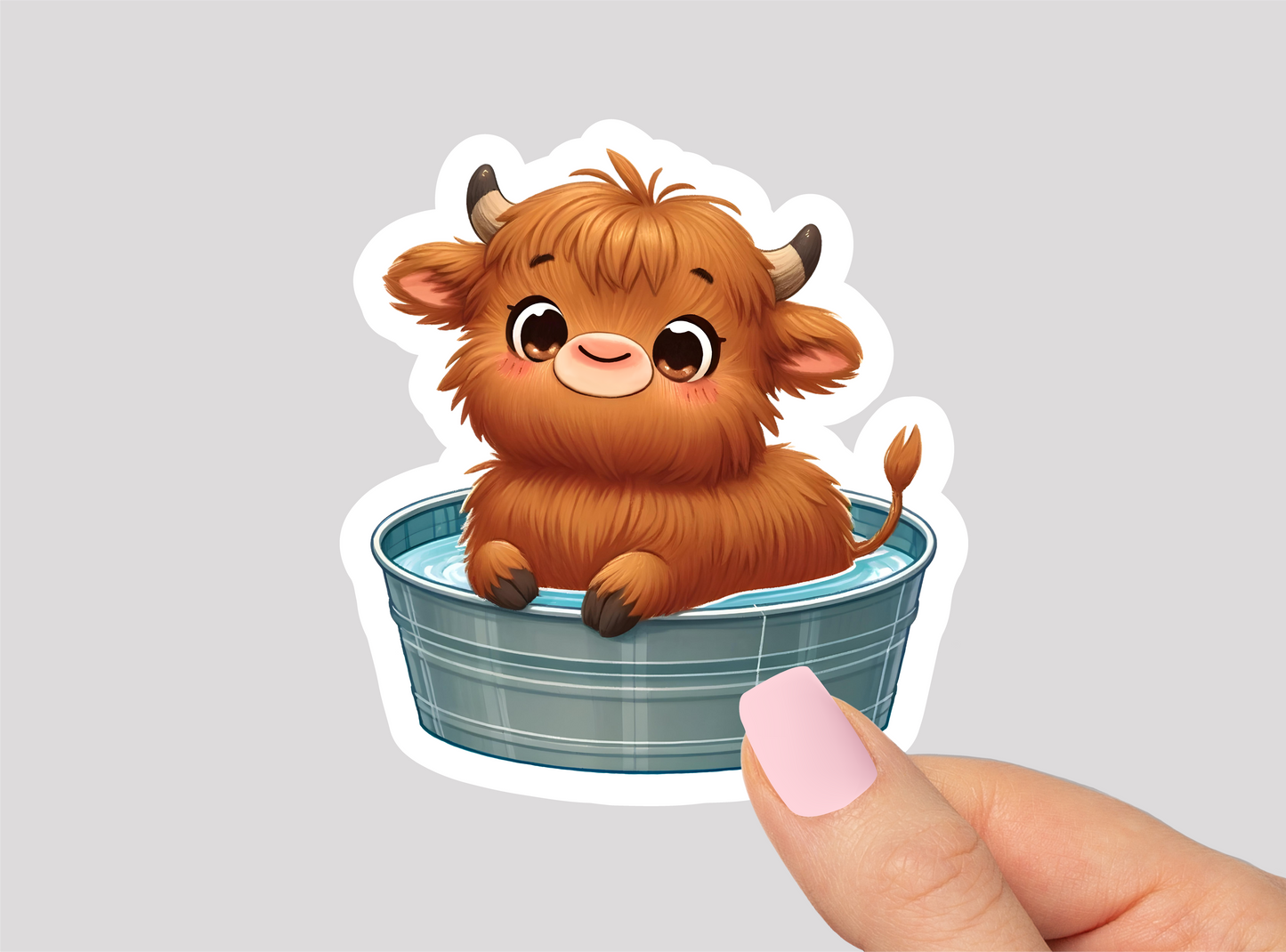 Baby Highland Cow Vinyl Die Cut Sticker