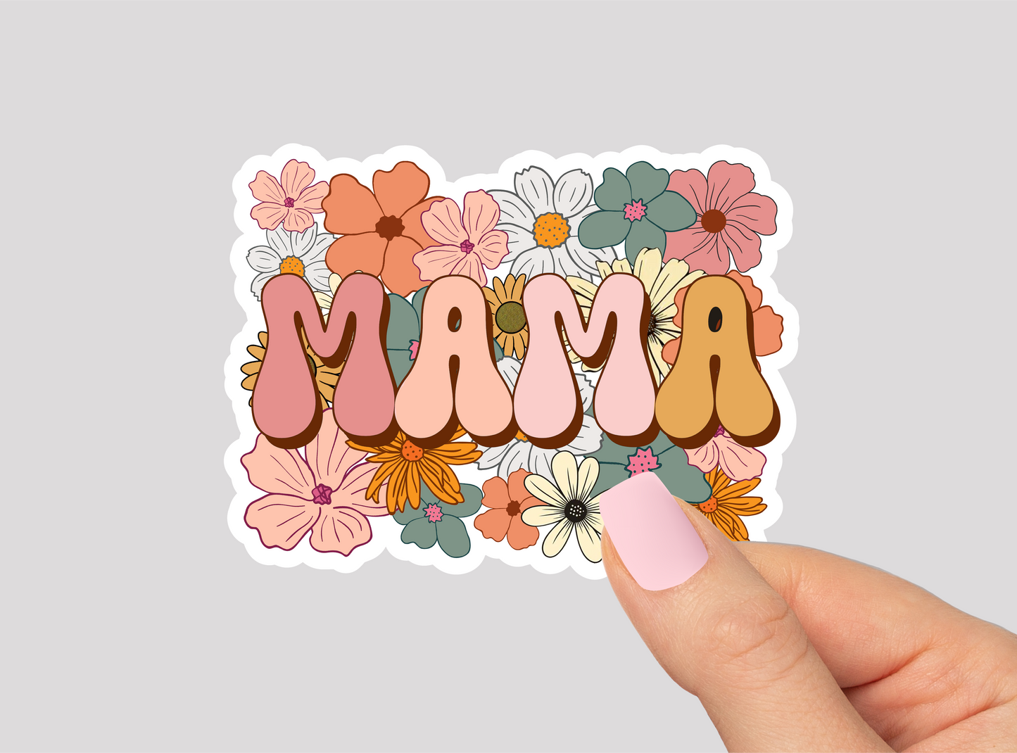 Floral Mama Vinyl Die Cut Sticker