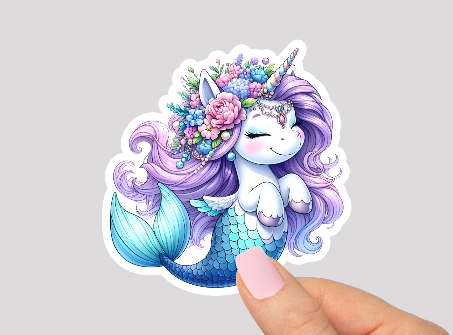 Unicorn Mermaid Vinyl Die Cut Sticker