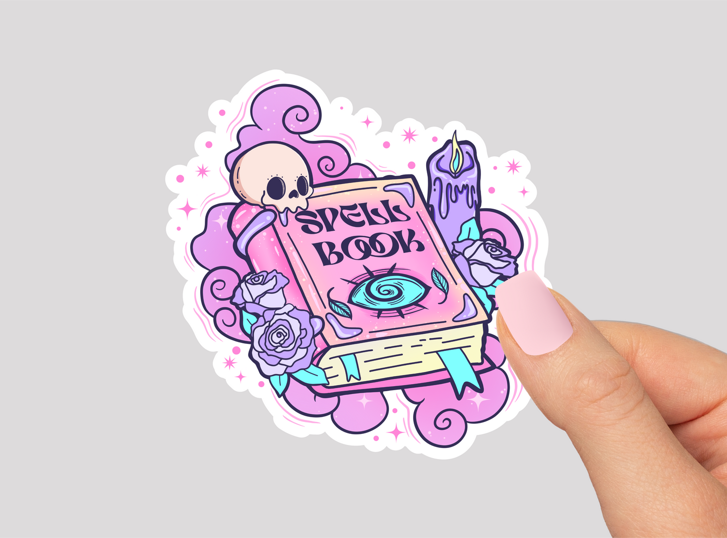 Spooky Spell Book Vinyl Die Cut Sticker