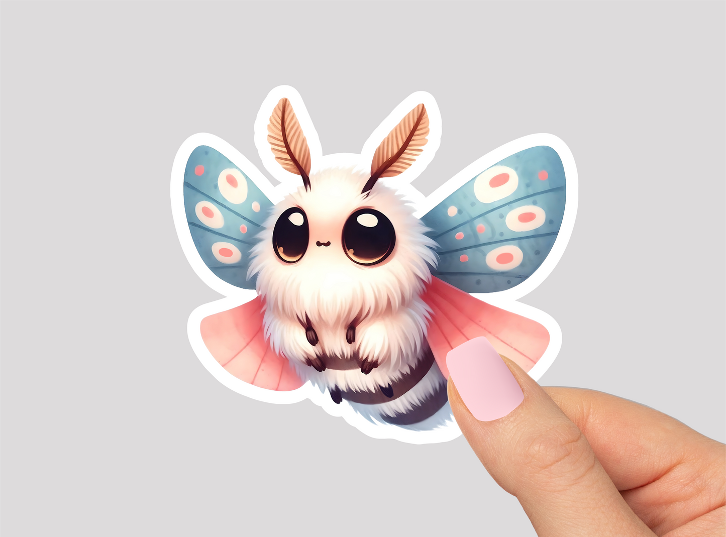 Cute Moth Vinyl Die Cut Sticker