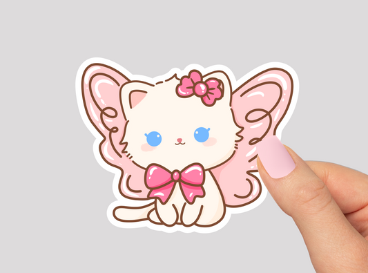 Butterfly Kitty Vinyl Die Cut Sticker