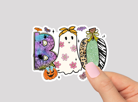 Boo Halloween Vinyl Die Cut Sticker