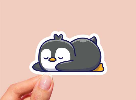 Cute Sleeping Penguin Vinyl Die Cut Sticker