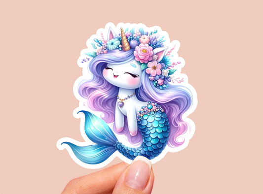 Unicorn Mermaid Vinyl Die Cut Sticker