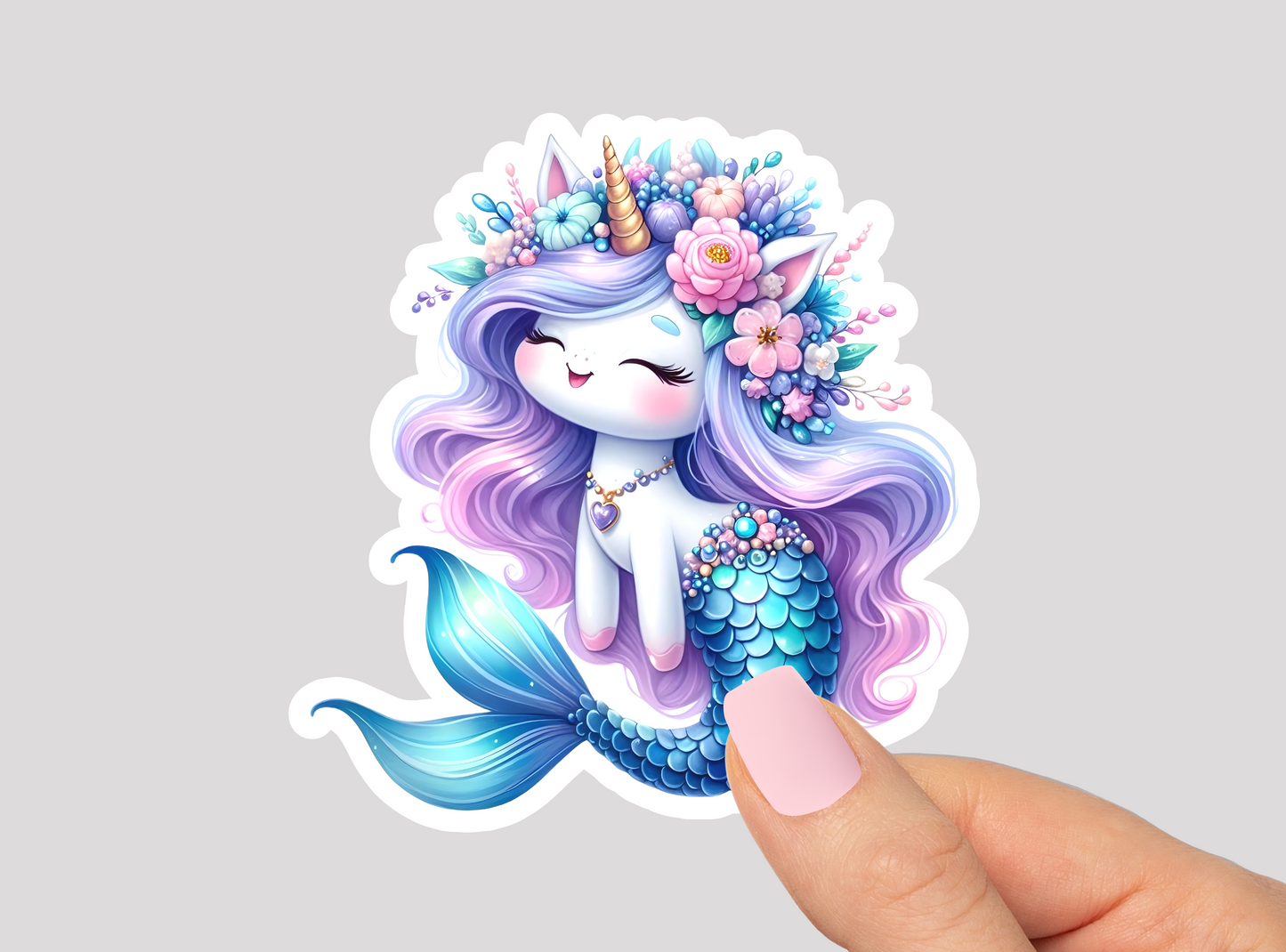 Unicorn Mermaid Vinyl Die Cut Sticker