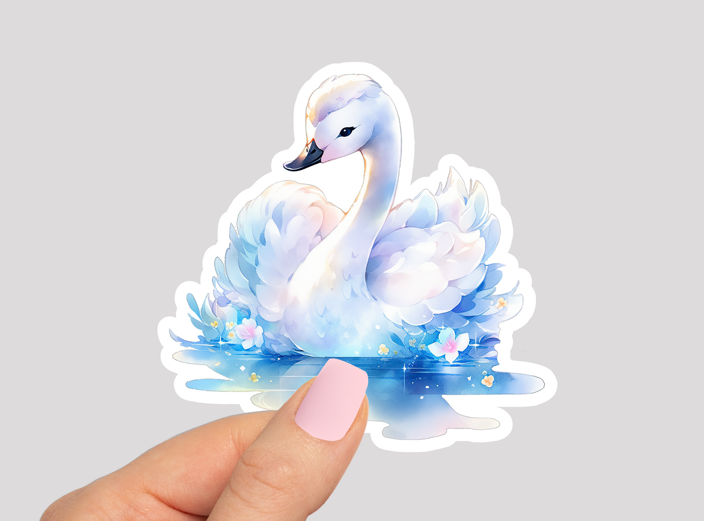 Cute Swan Vinyl Die Cut Sticker