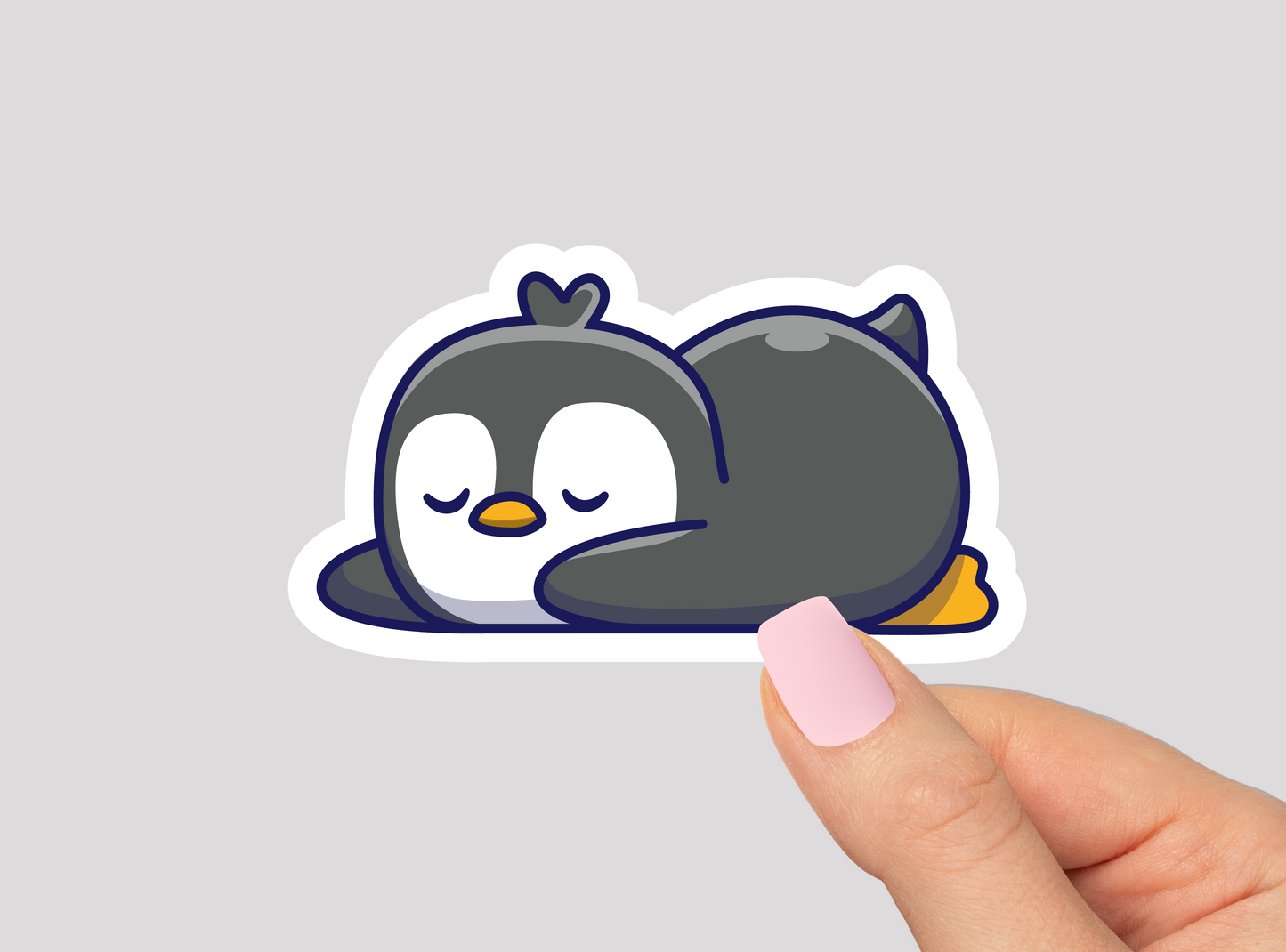 Cute Sleeping Penguin Vinyl Die Cut Sticker