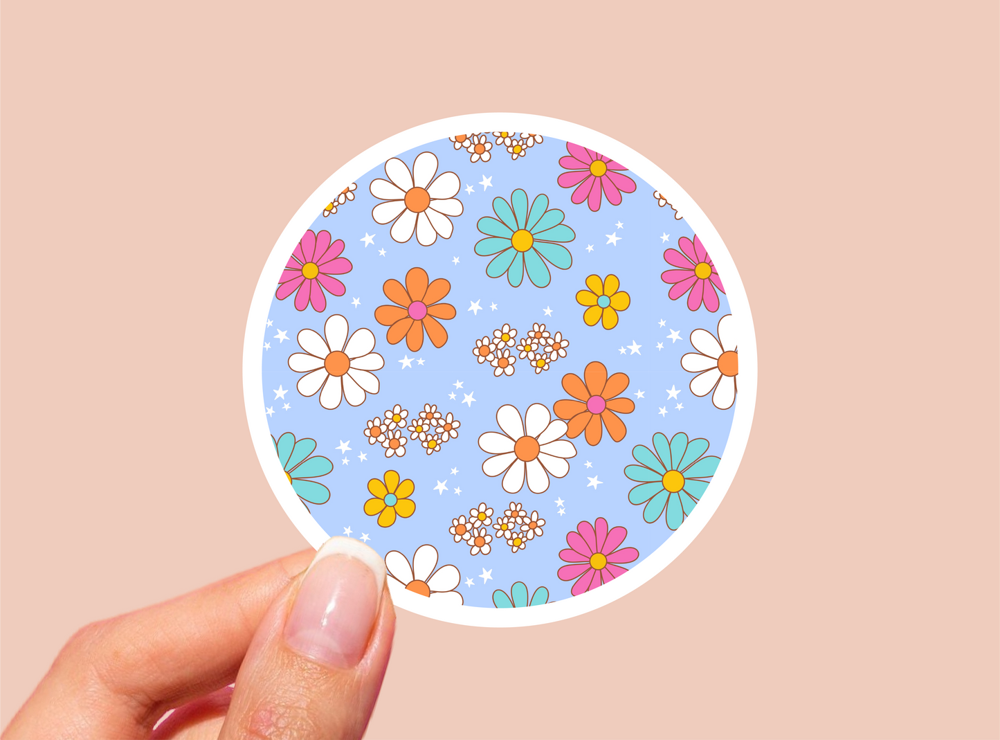 Floral Pattern Vinyl Die Cut Sticker