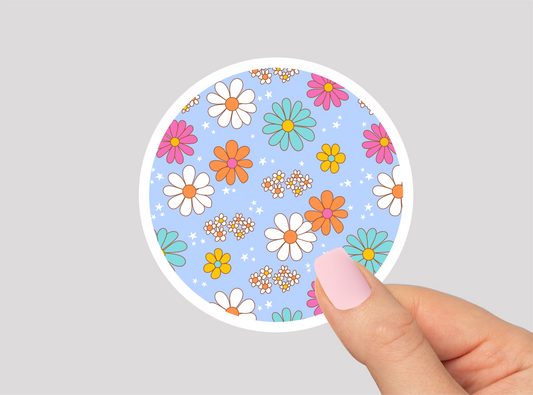 Floral Pattern Vinyl Die Cut Sticker