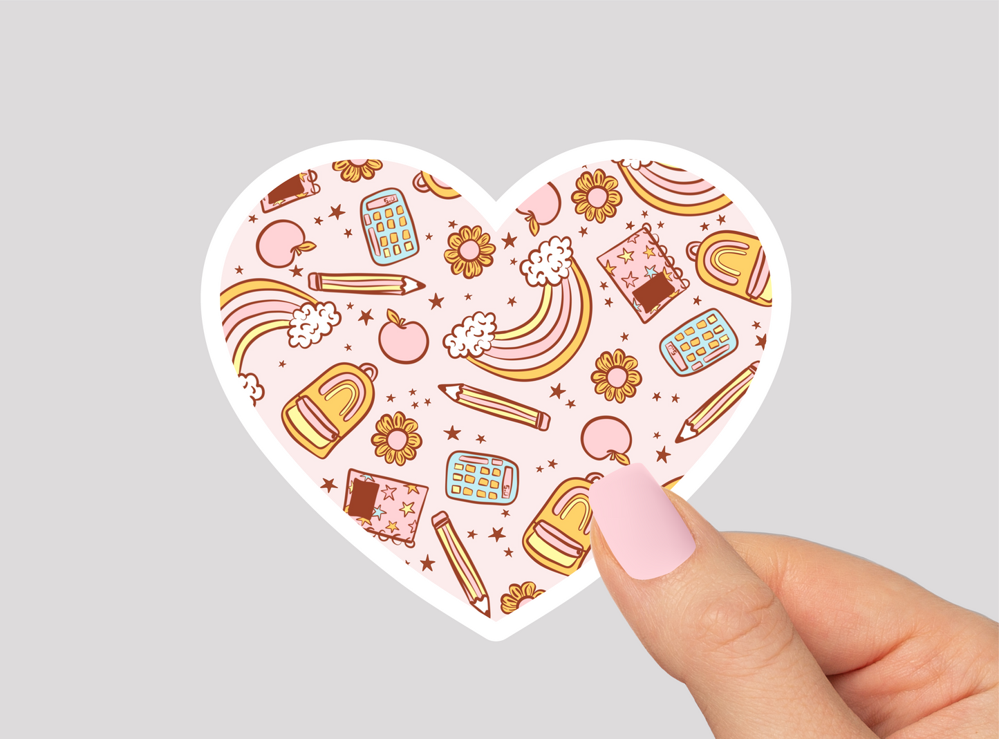 School Pattern Vinyl Die Cut Sticker