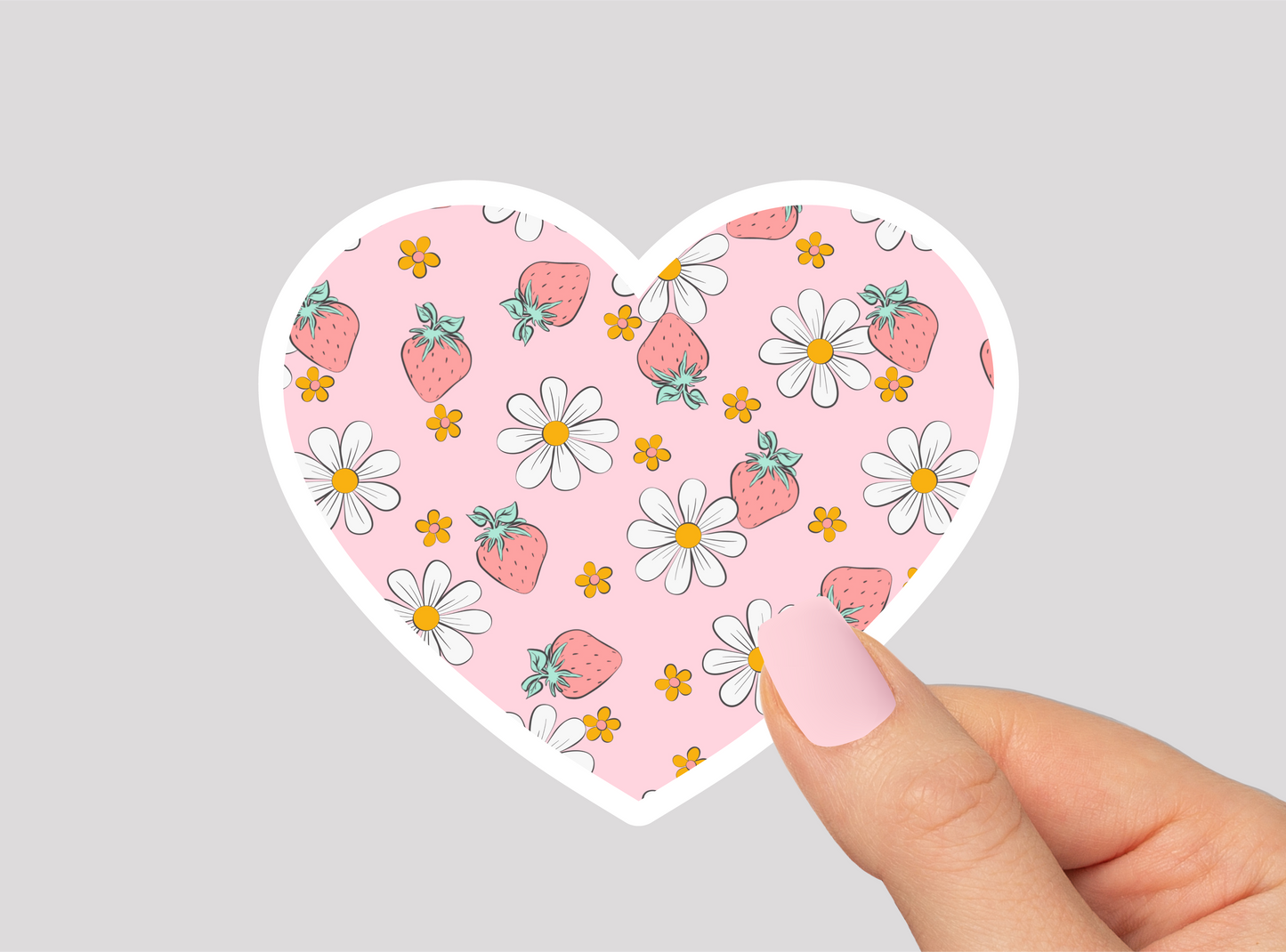 Strawberry Pattern Vinyl Die Cut Sticker