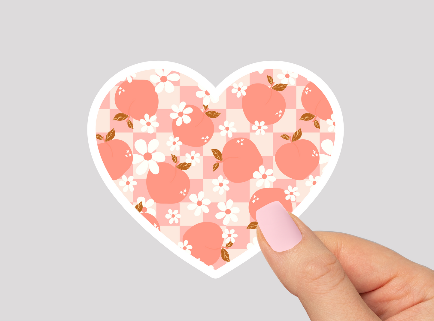 Peach Pattern Vinyl Die Cut Sticker