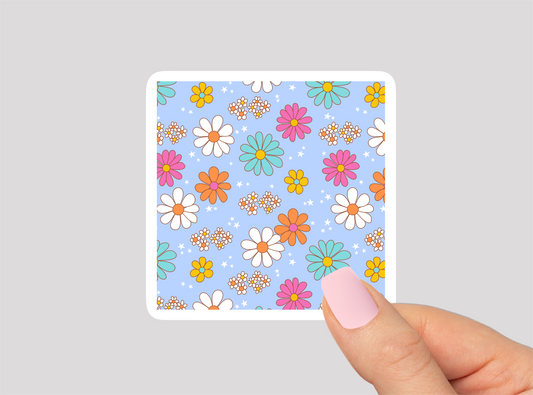 Floral Pattern Vinyl Die Cut Sticker