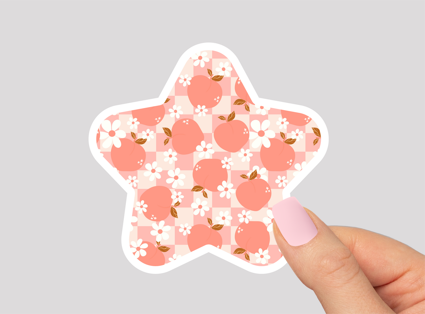 Peach Pattern Vinyl Die Cut Sticker