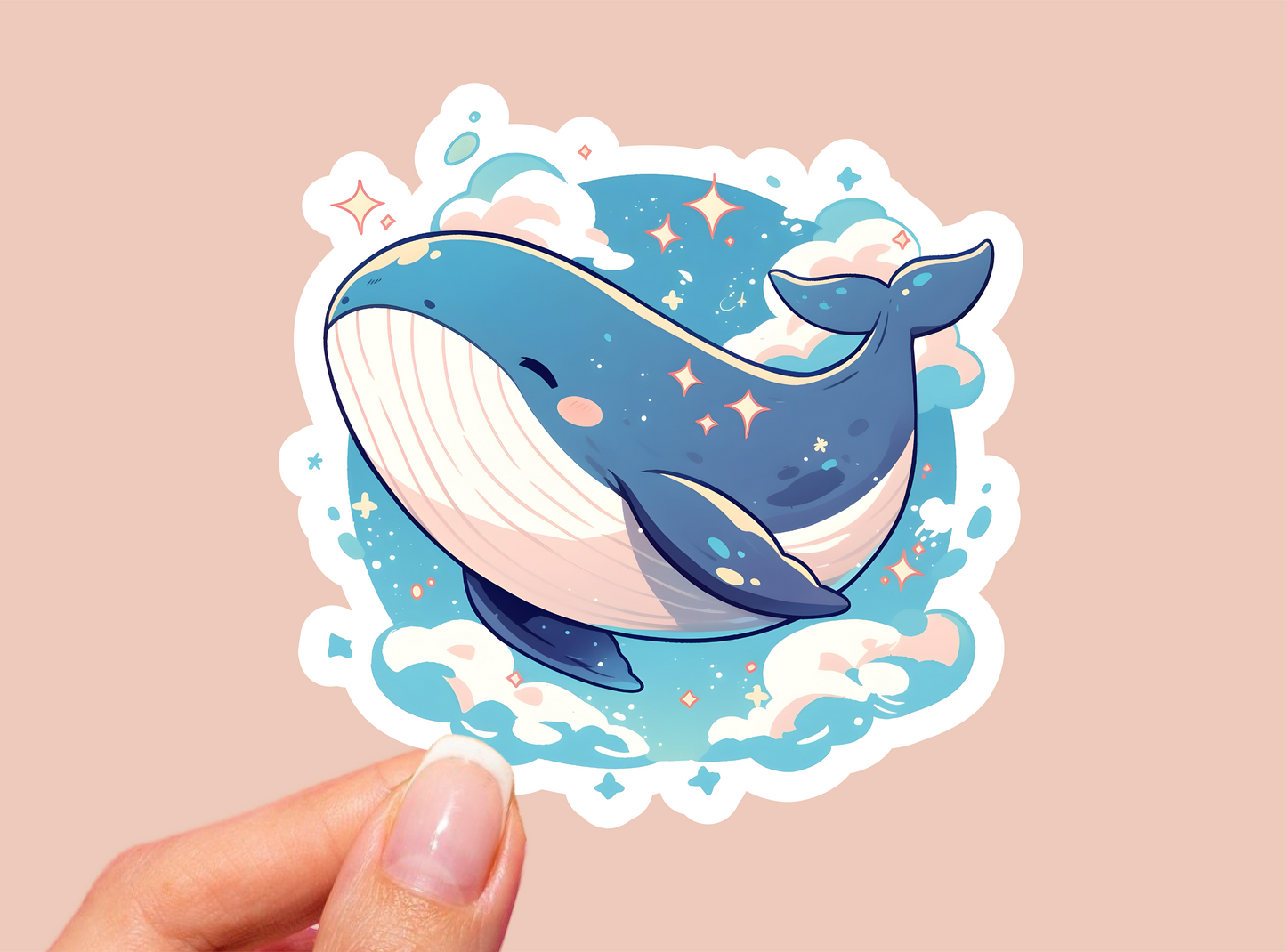 Celestial Whale Vinyl Die Cut Sticker