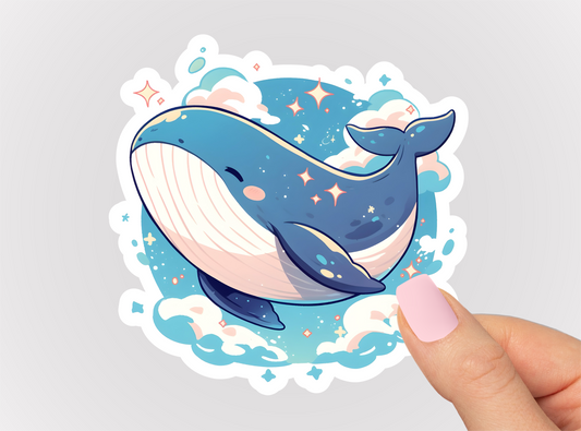 Celestial Whale Vinyl Die Cut Sticker