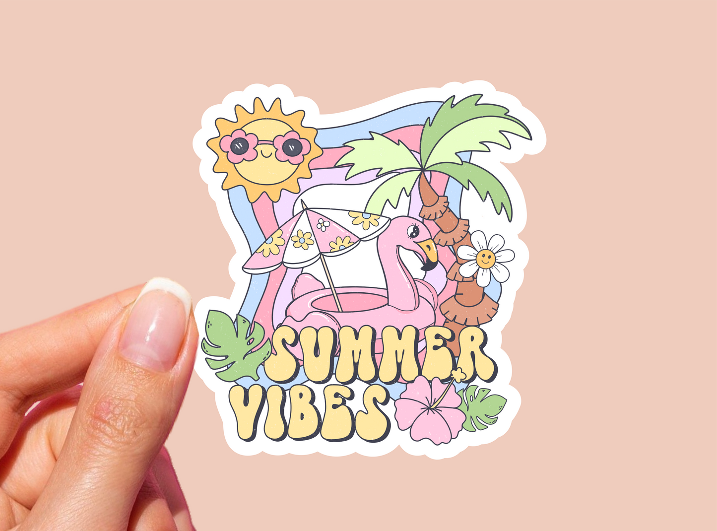 Summer Vibes Vinyl Die Cut Sticker