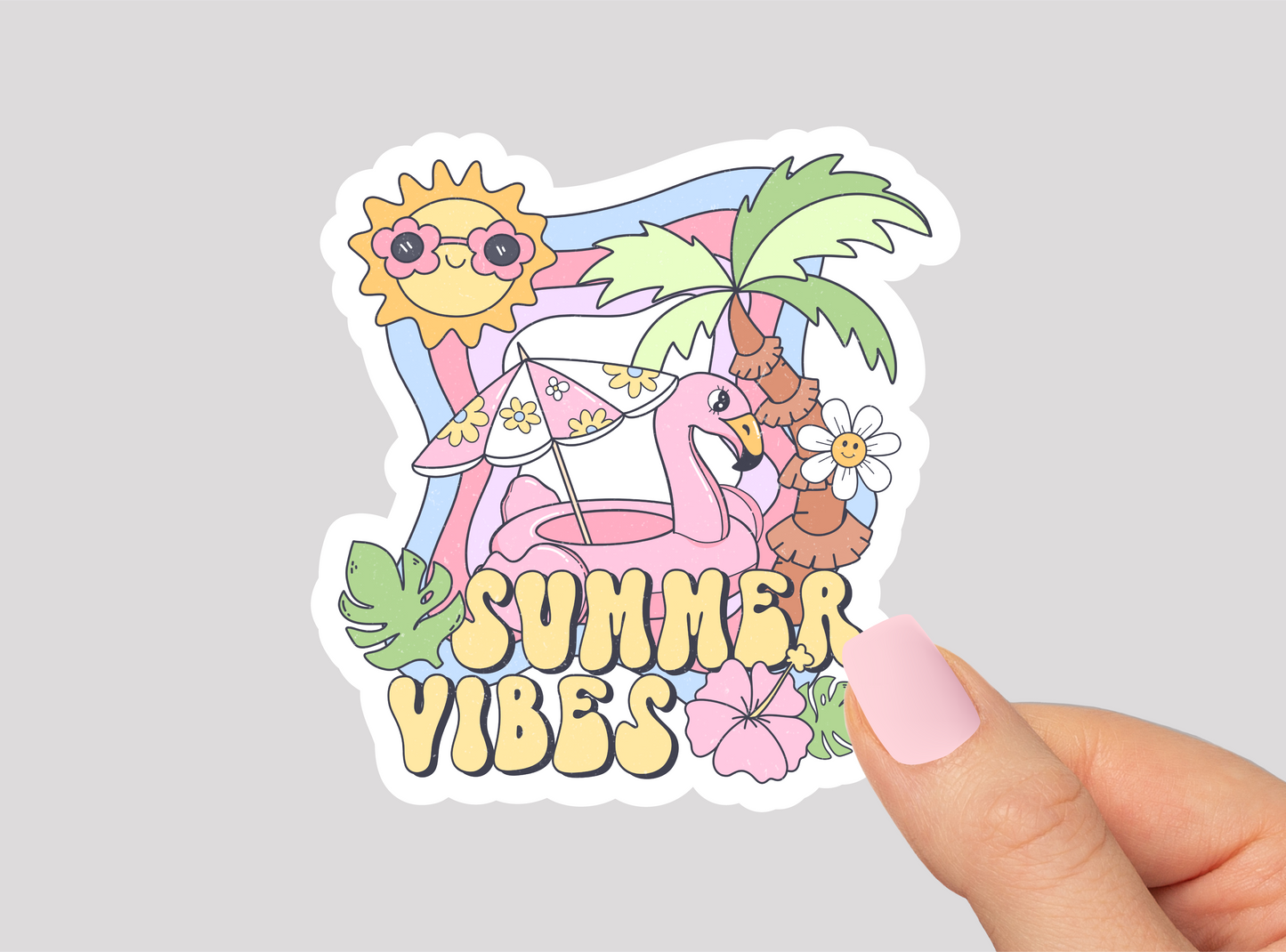 Summer Vibes Vinyl Die Cut Sticker