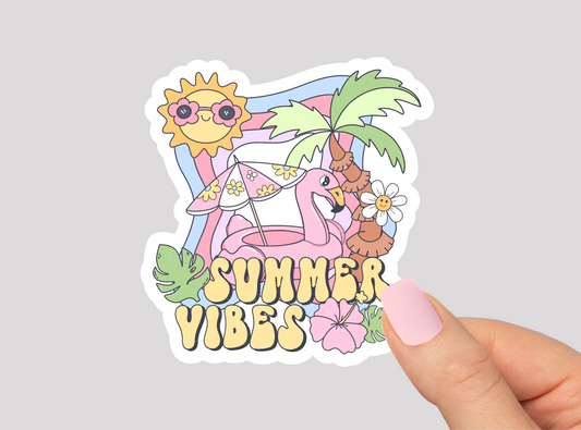 Summer Vibes Vinyl Die Cut Sticker