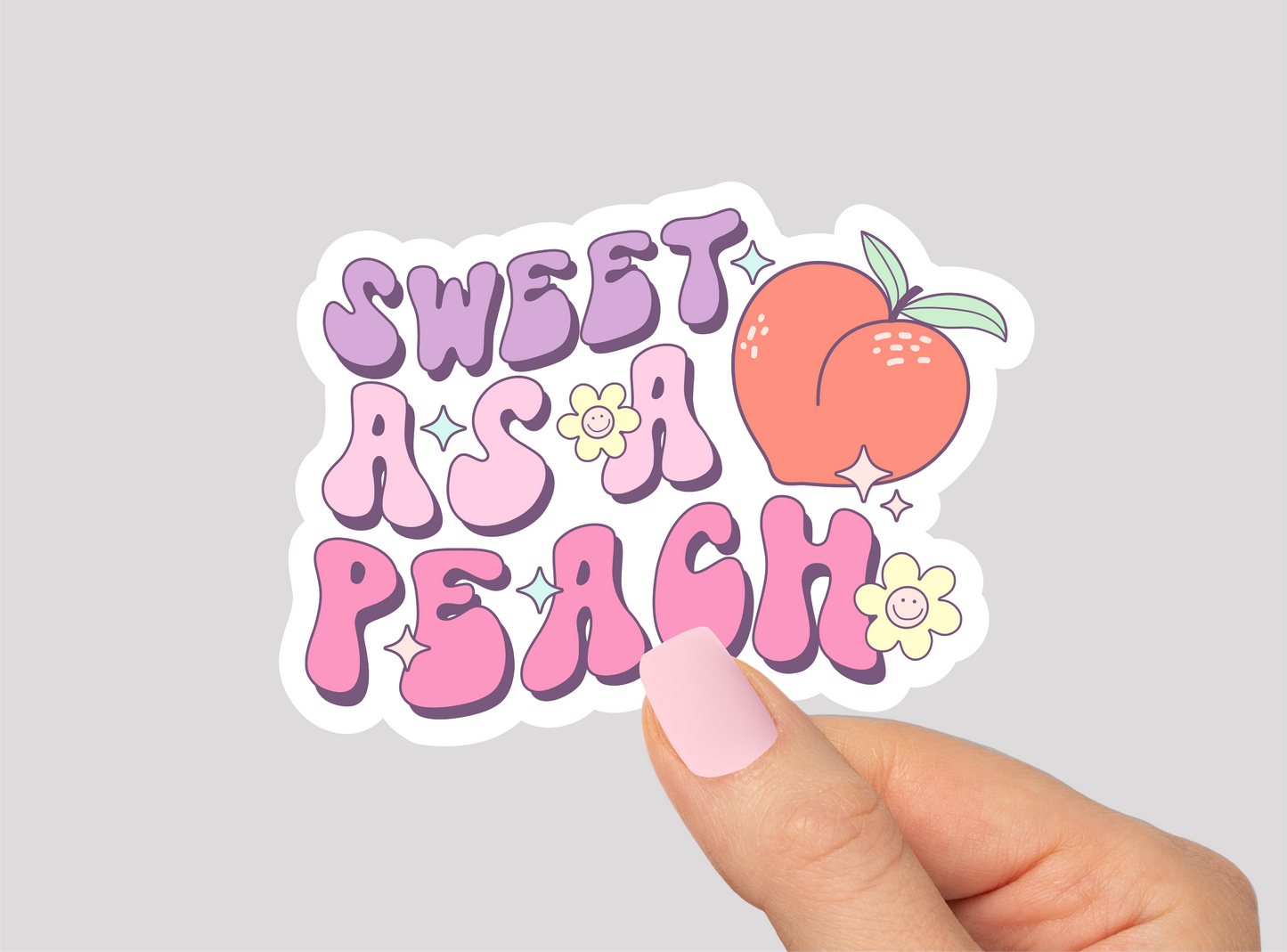 Peach Vinyl Die Cut Sticker