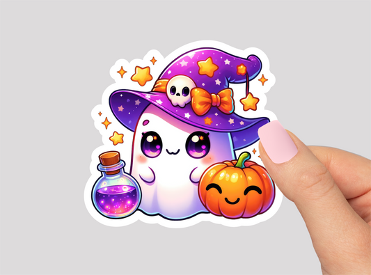 Cute Ghost Halloween Vinyl Die Cut Sticker