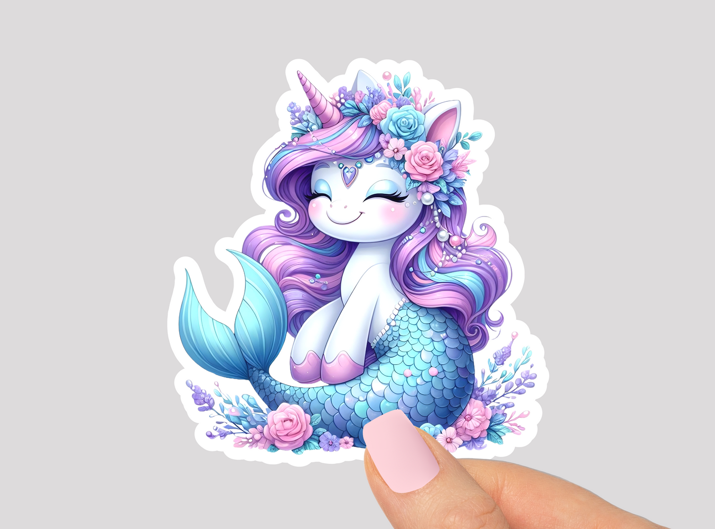 Mermaid Unicorn Vinyl Die Cut Sticker