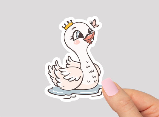 Swan Vinyl Die Cut Sticker