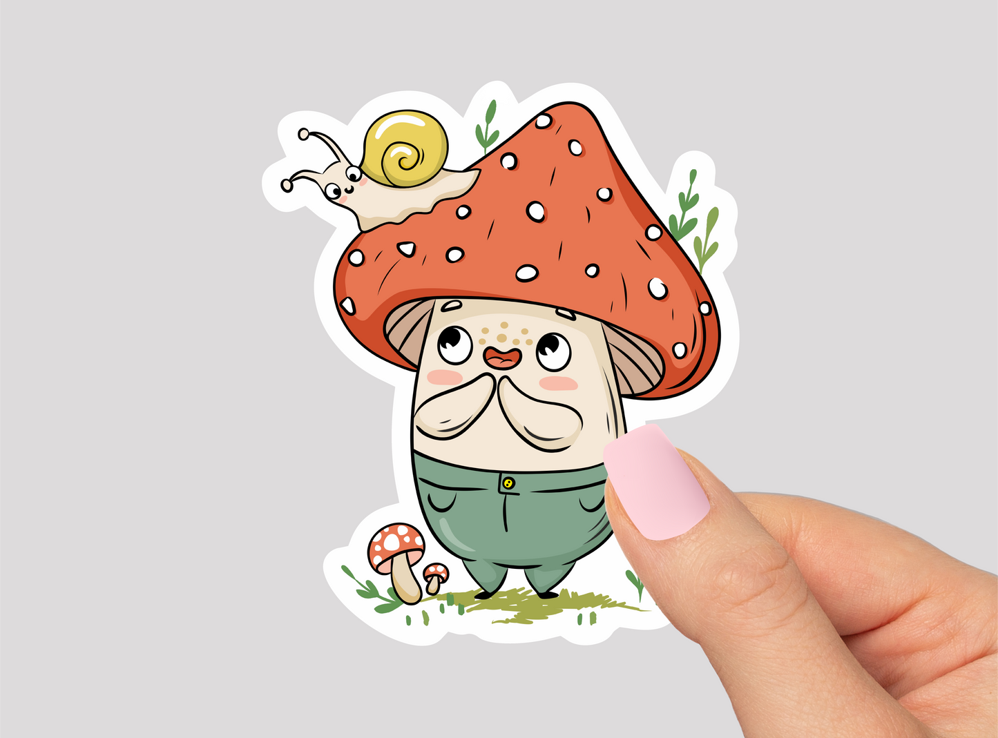 Cute Mushroom Vinyl Die Cut Sticker