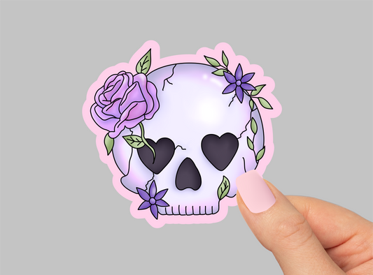 Purple Skull Die Cut Sticker