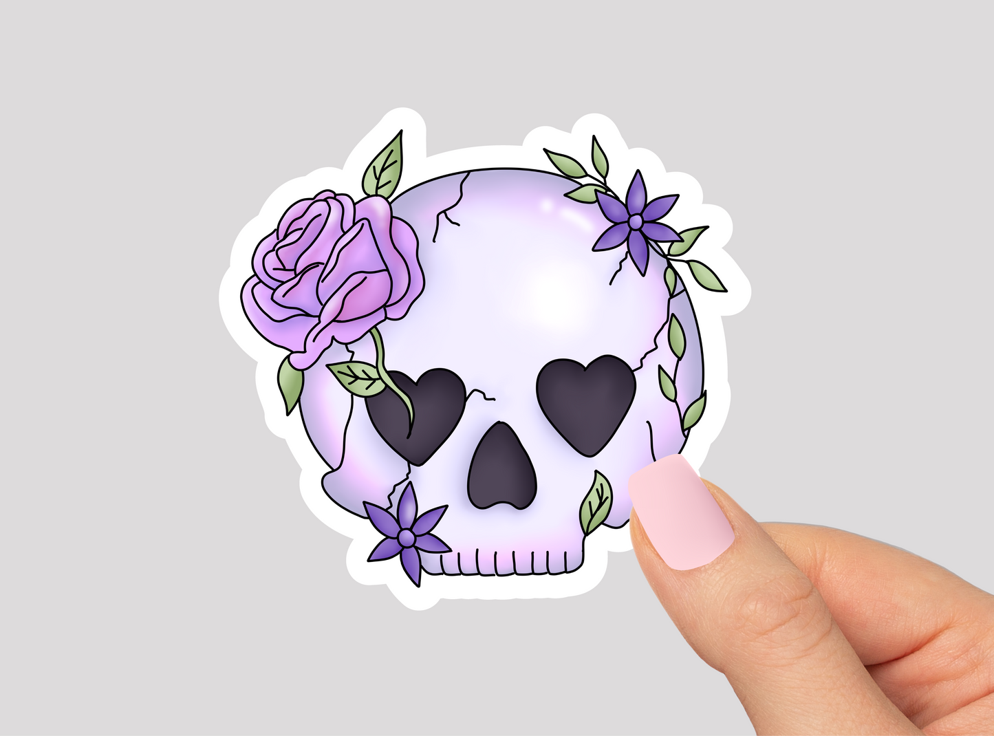 Purple Skull Vinyl Die Cut Sticker