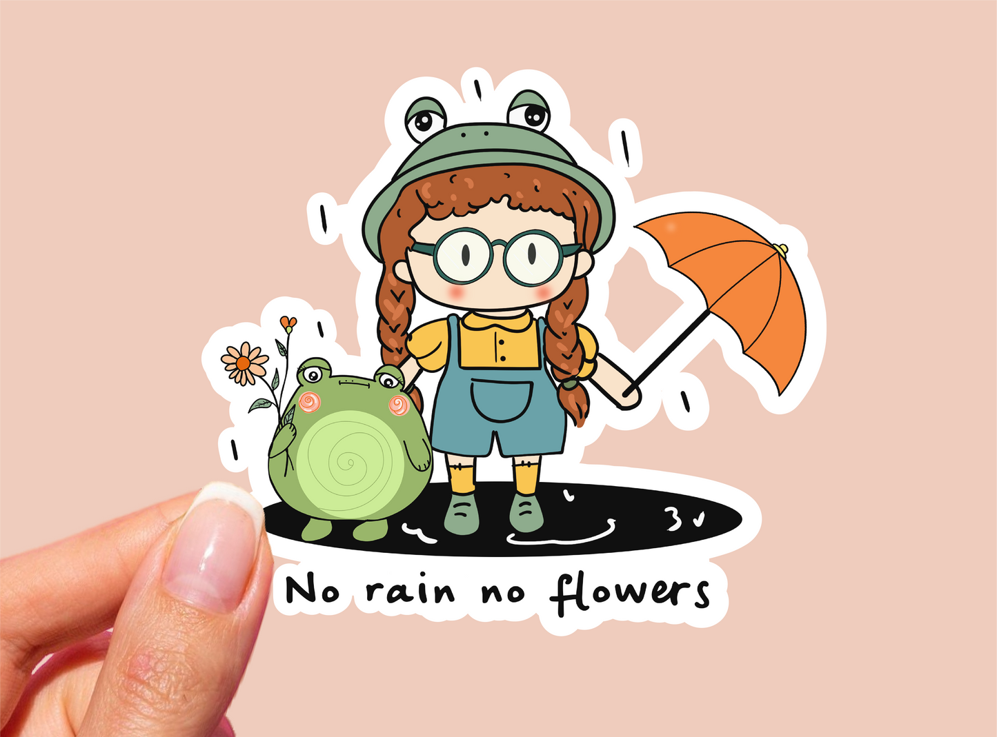 No Rain No Flowers Vinyl Die Cut Sticker