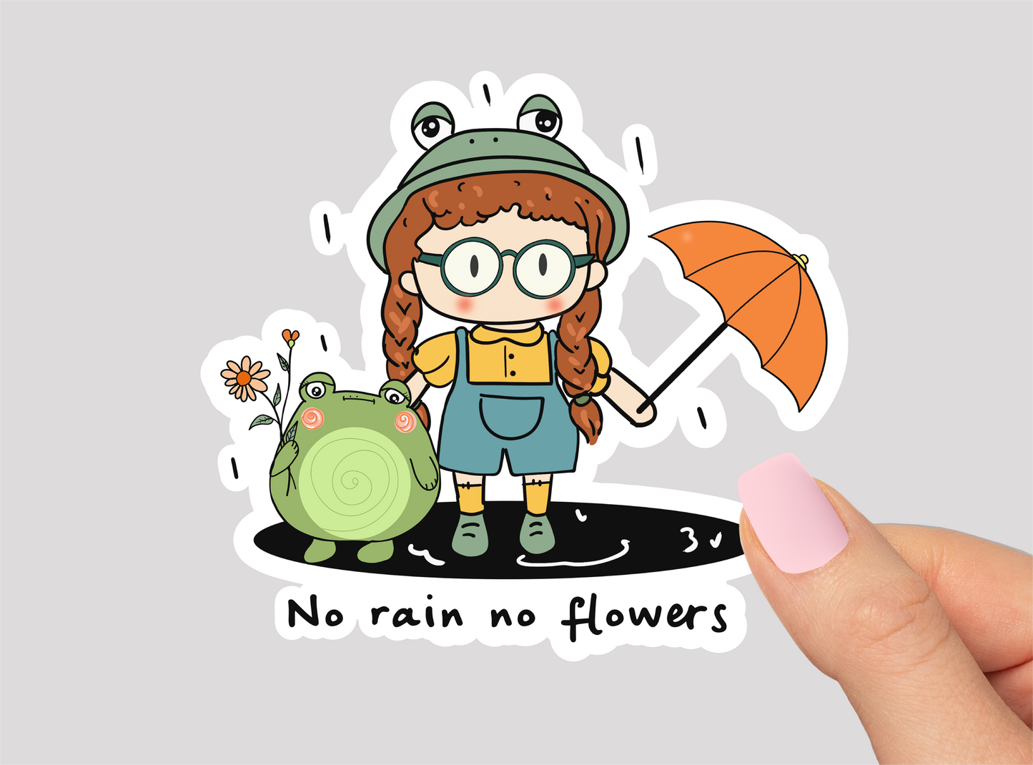 No Rain No Flowers Vinyl Die Cut Sticker