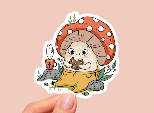 Cute Mushroom Vinyl Die Cut Sticker